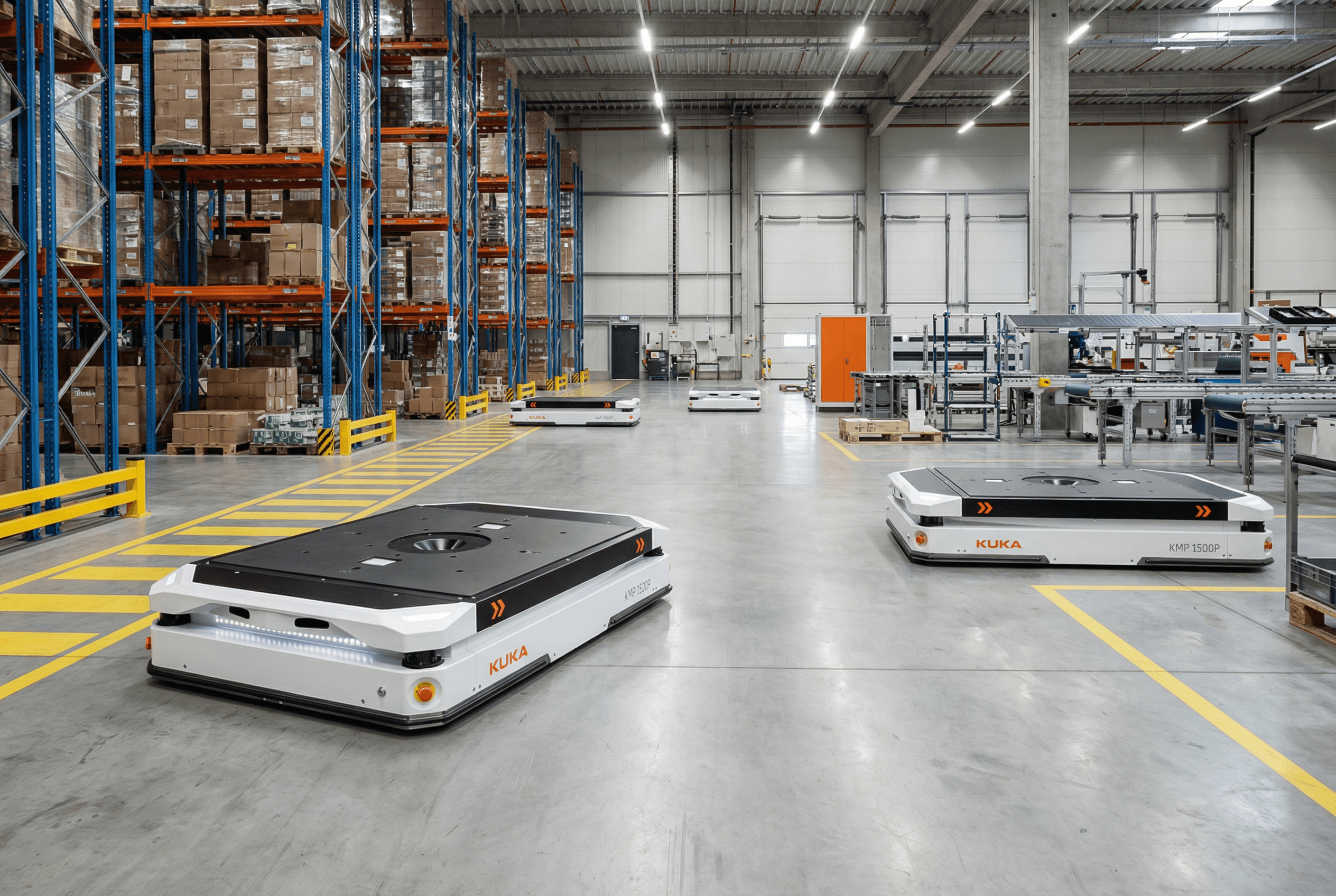 Роботизация ротации тары и складских операций для Yazaki с использованием KUKA AMR и единой RMS-платформы